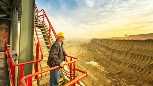 Man looking over mine