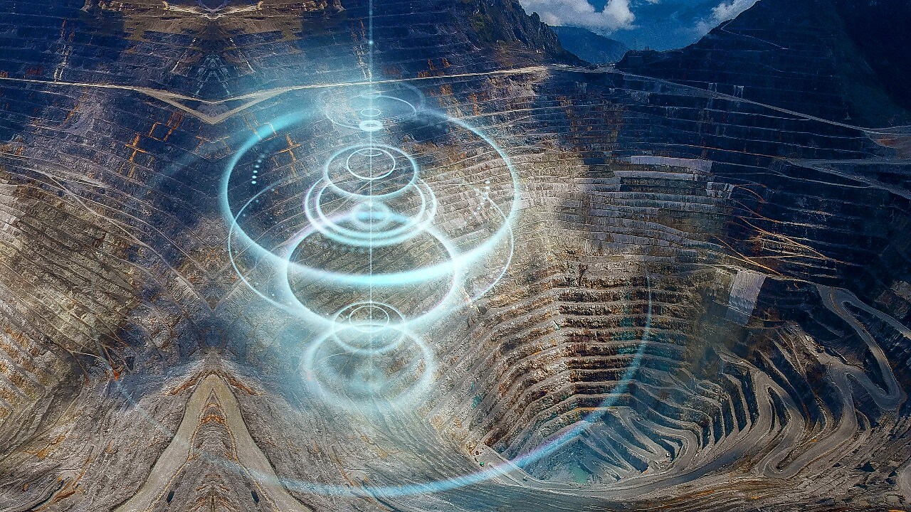 Mine with blue static light lines