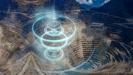 Mine with blue static light lines