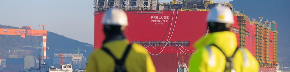 Prelude’s maiden voyage: the facility’s enormous hull takes to the water for the first time