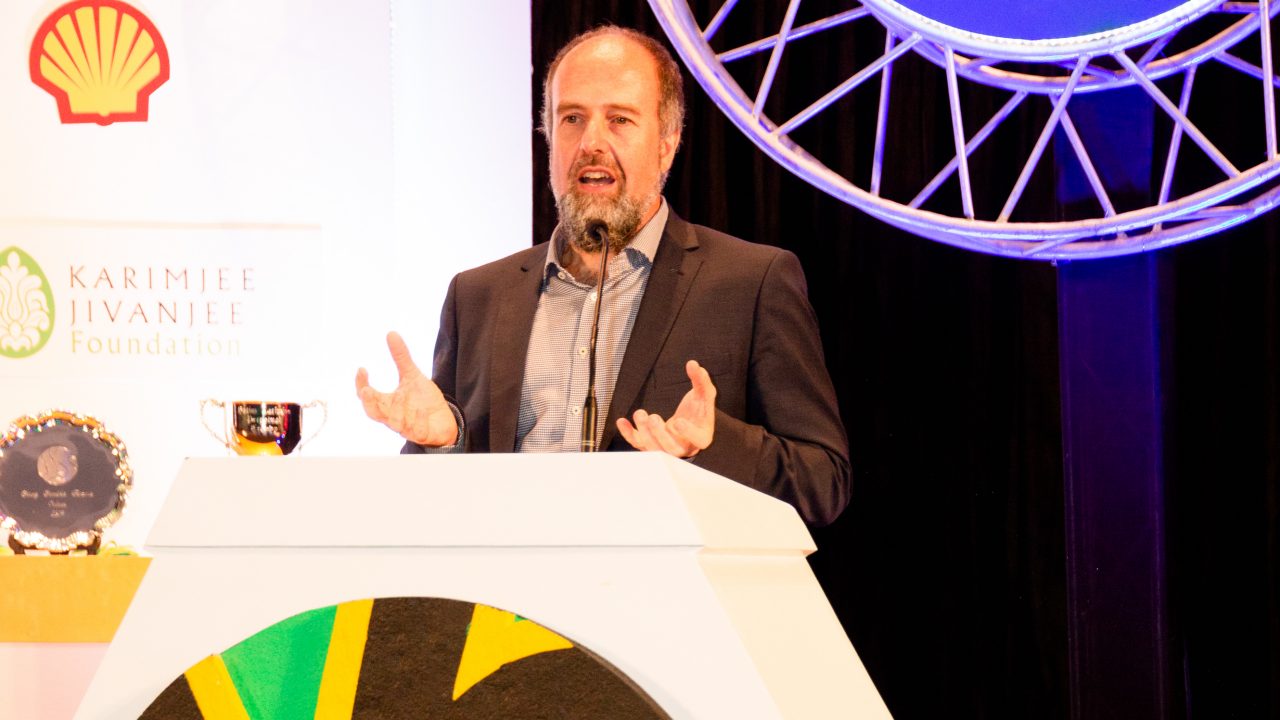 Shell Tanzania as one of the major sponsors of the event was given a chance to address the audience - GM Commercial Dirk Nevelsteen is giving out the speech.