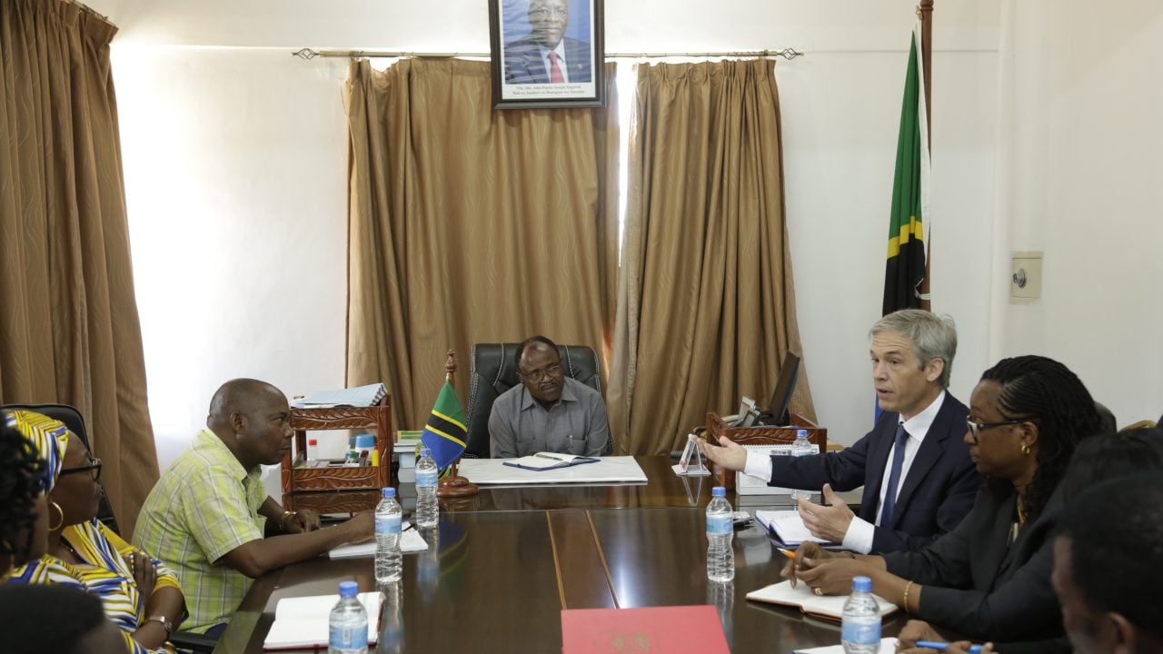 Managing Director and country Chair for Shell Tanzania talking to the RC and his team