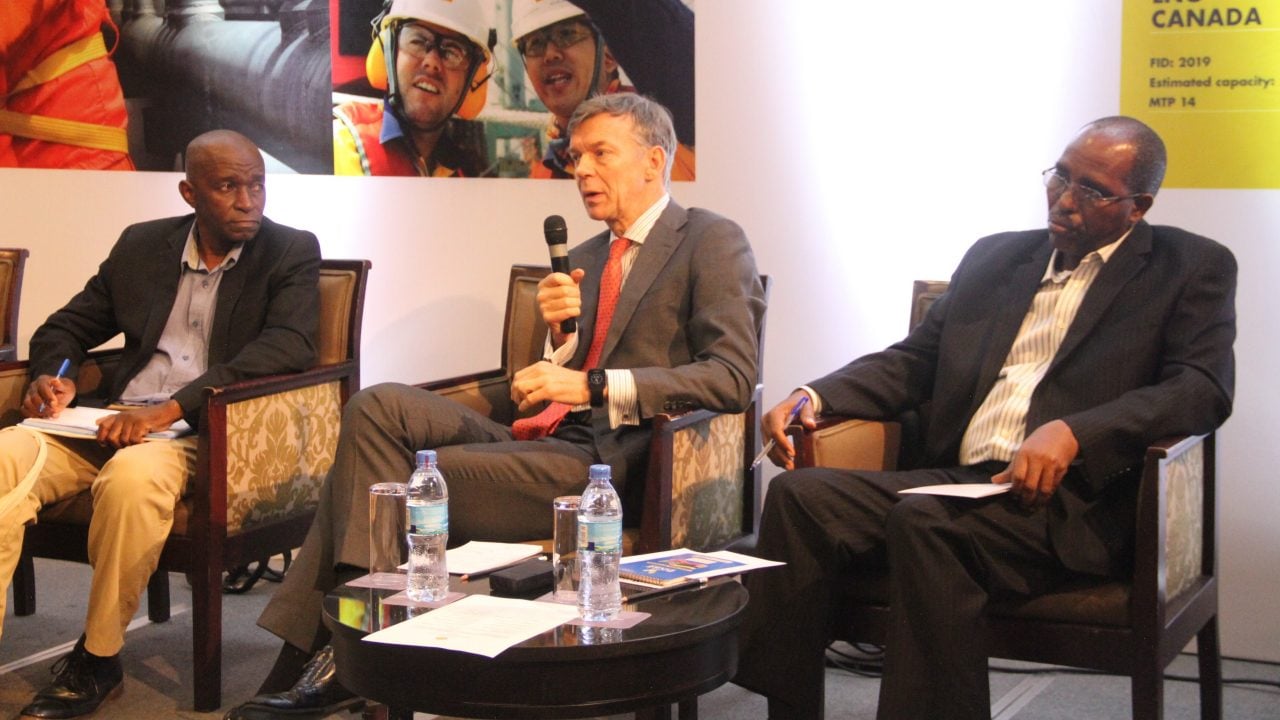 Panelists at the recent Shell’s Stakeholder Roundtable discussion on climate change. Left: Victor Akim from UNIDO, center: Marc den Hartog from Shell and right: Joseph Qamara (Vice President’s Office)