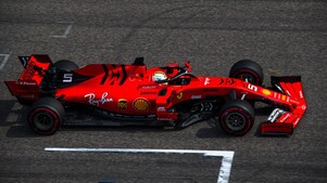 Sebastian Vettel Ferrari on a racetrack