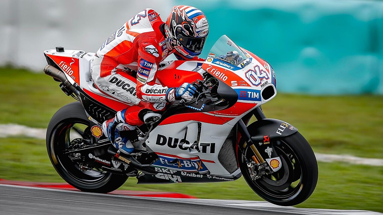 Andrea Dovizioso motorbike on a racetrack