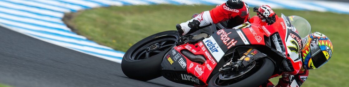 Chaz Davies motorbike on a racetrack
