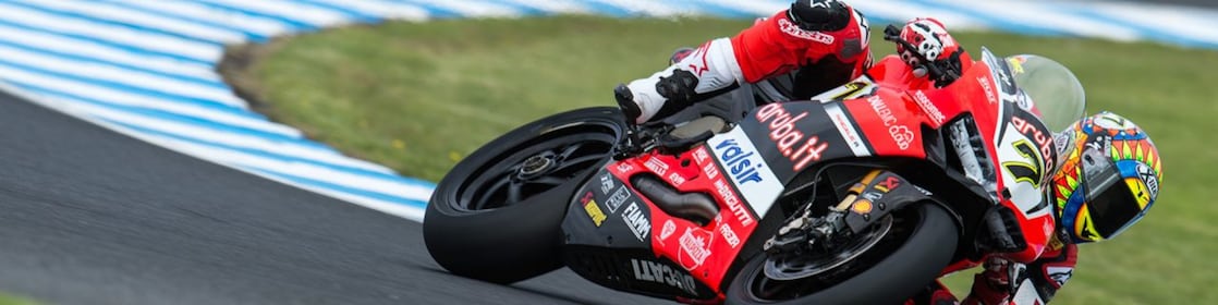 Chaz Davies motorbike on a racetrack