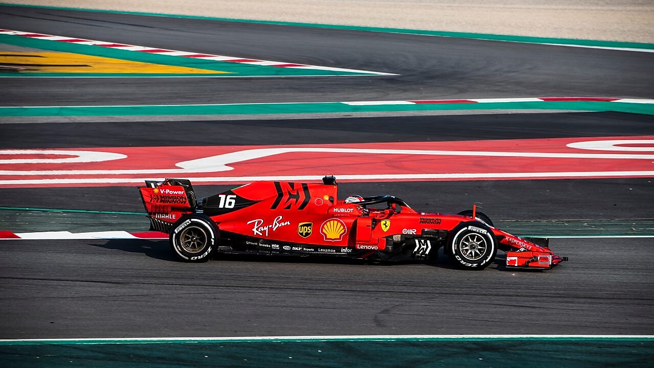 Ferrari car on racetrack