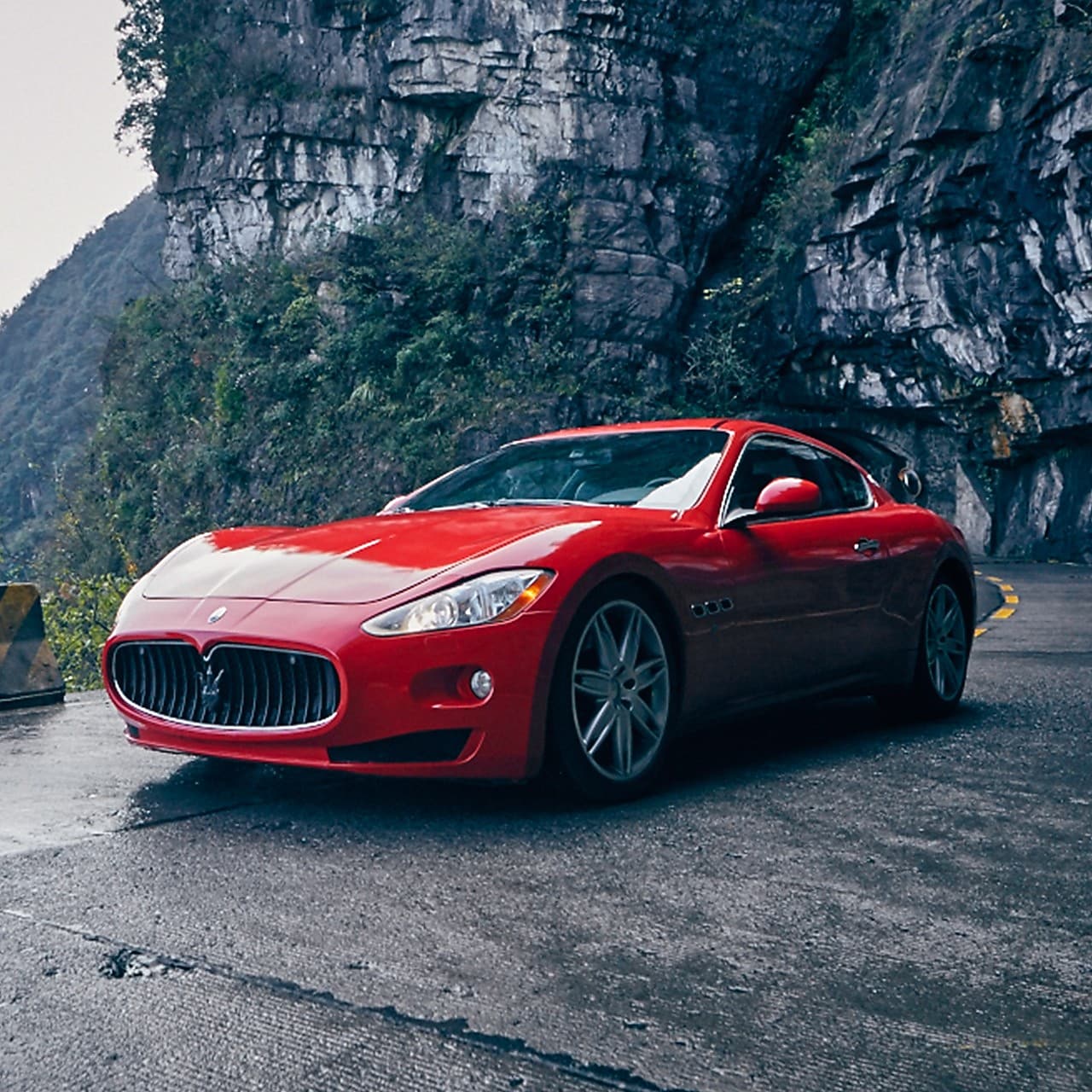 maserati on mountain roads