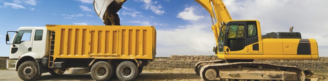 Loading mud in a truck